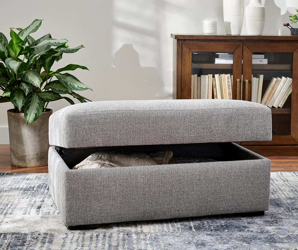 Parkdale Silver Storage Ottoman - Image 6