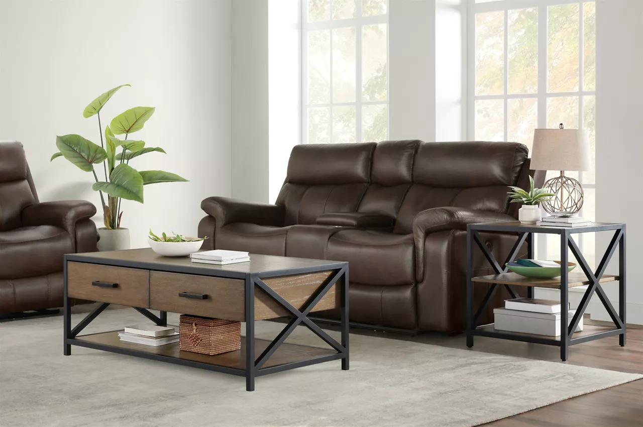 Wellsley Leather Power Reclining Console Loveseat - Image 2