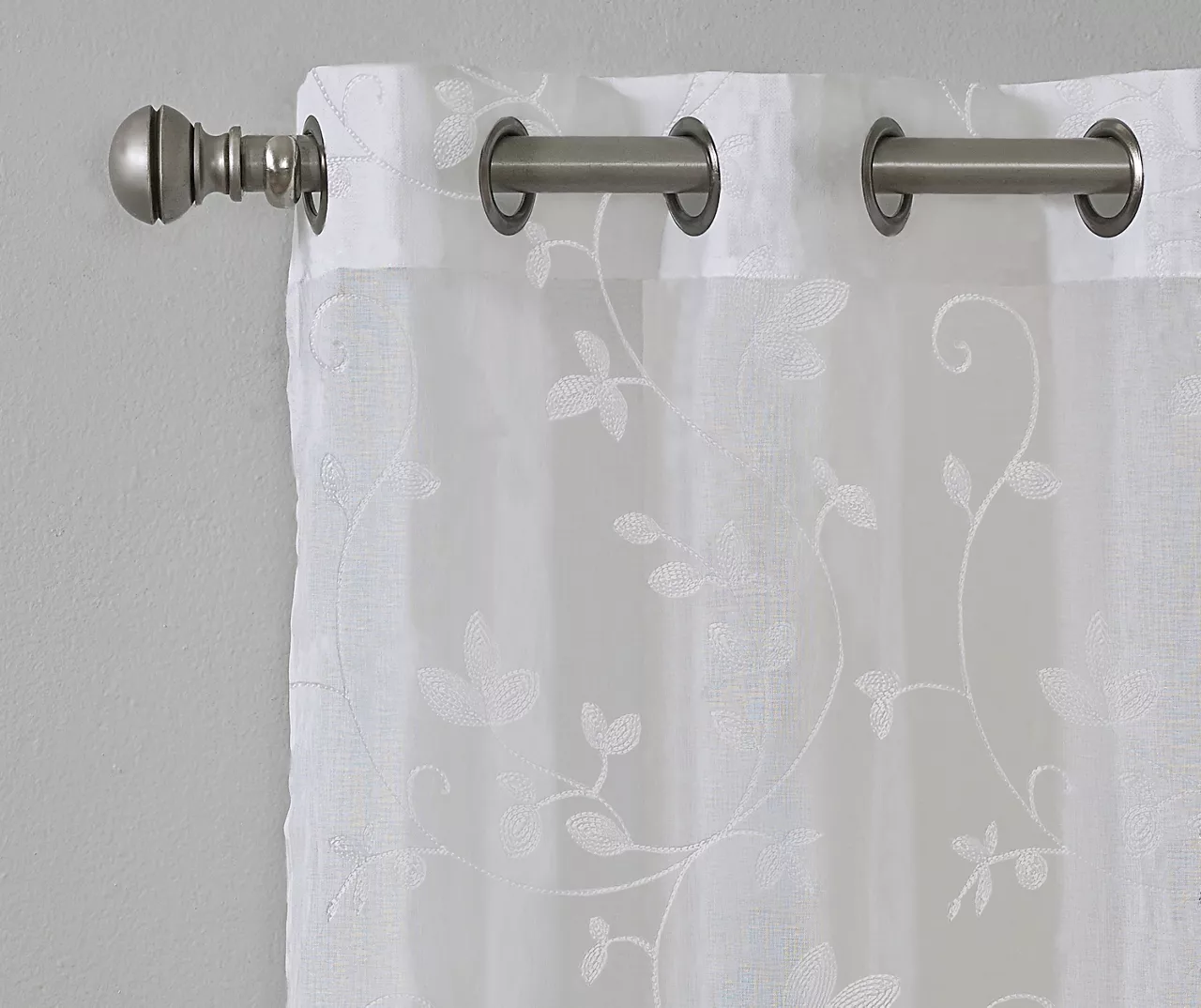 Broyhill Cassandra Floral Sheer Grommet Curtain Panel Pair - Image 6