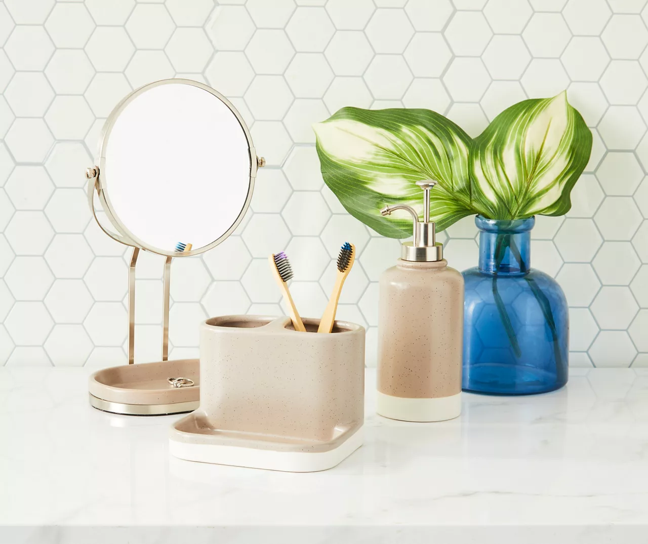 Tan Glaze Toothbrush Holder - Image 2