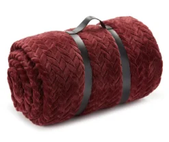 Tawny Port Jacquard Supreme Velvet Queen Blanket