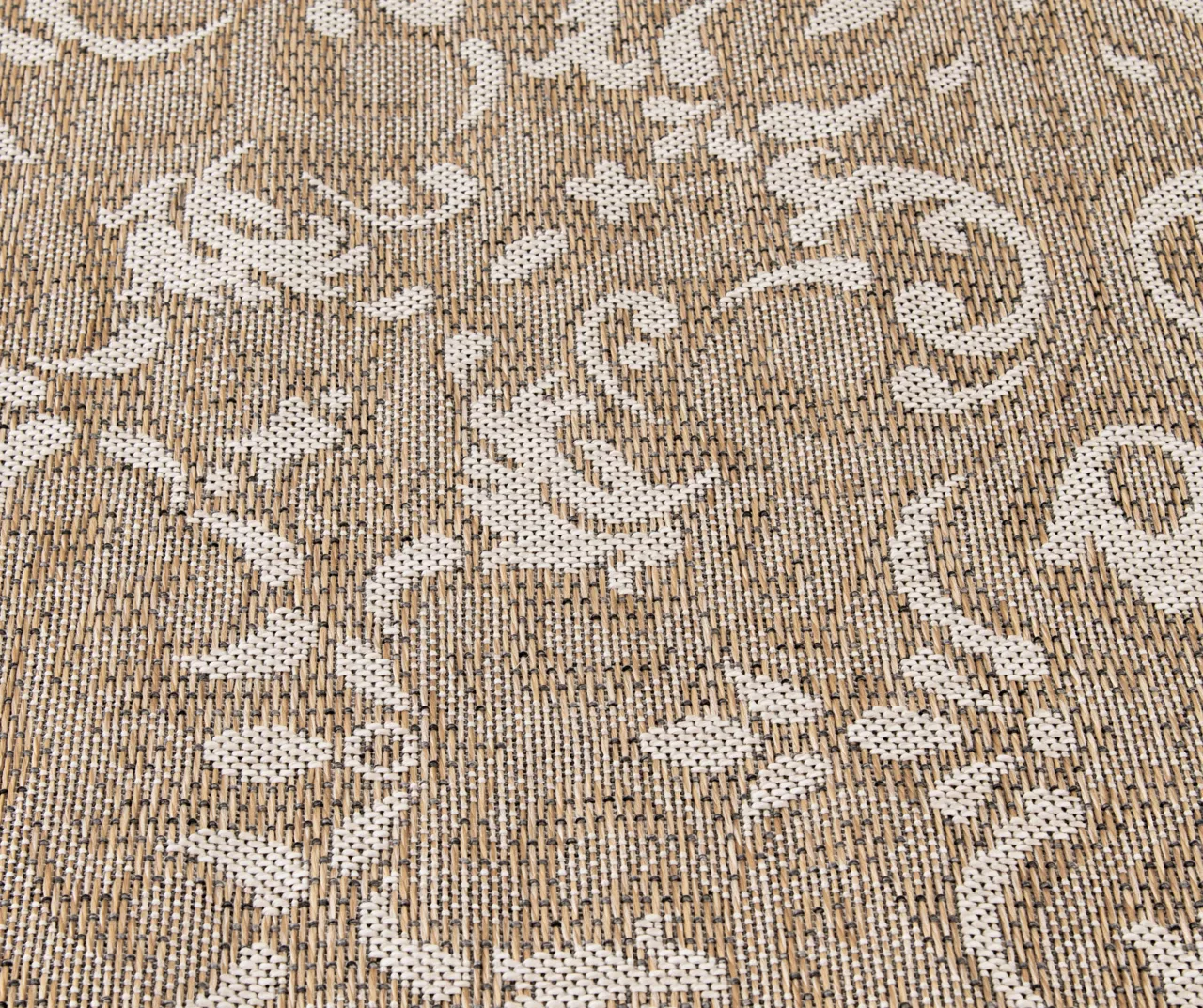 Sandpointe Tan & Ecru Damask Outdoor Area Rug, (5' X 7') - Image 4