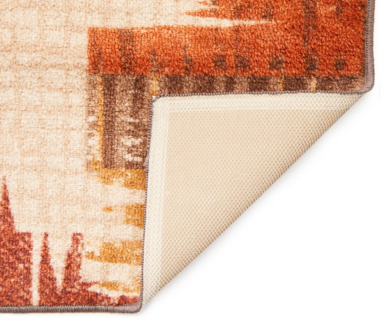 Broyhill Brown & Red Abstract Patchwork Accent Rug - Image 4