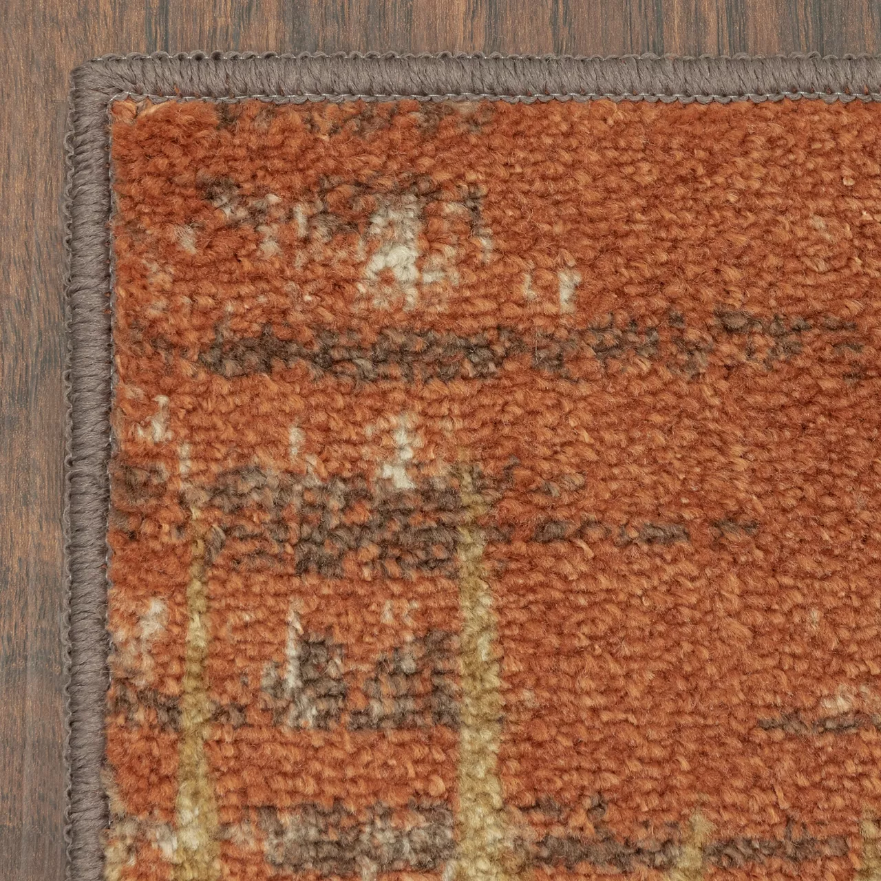Broyhill Brown & Red Abstract Patchwork Accent Rug - Image 15