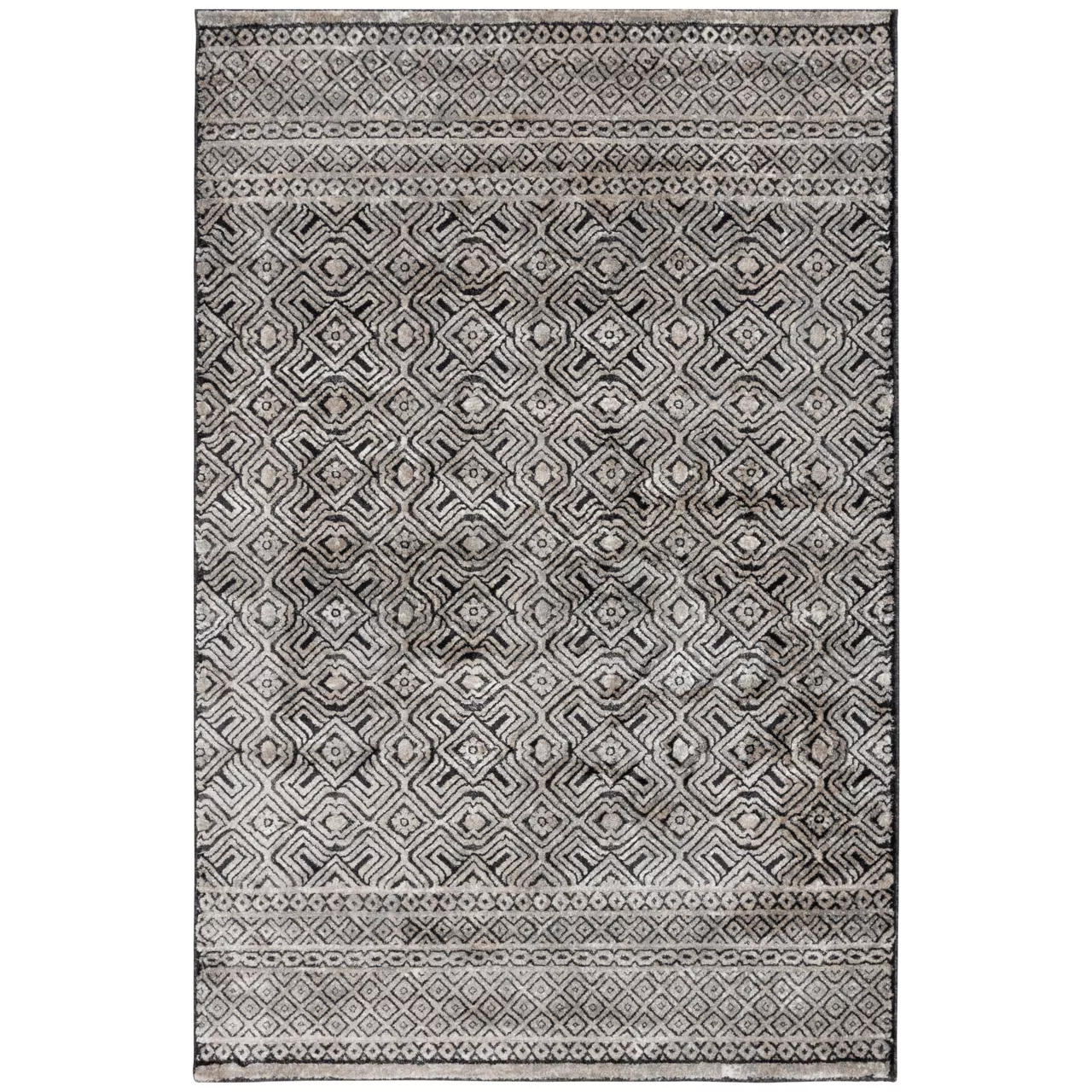 Colin Dark Blue & Whitecap Geometric Area Rug, (8' X 10')