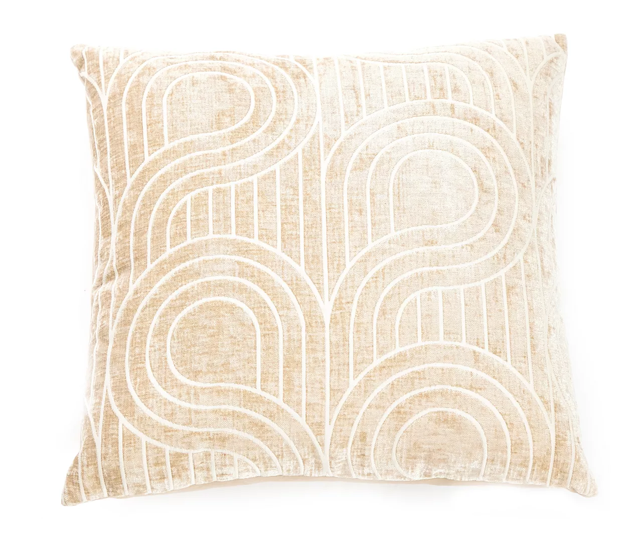 New Beginnings Brown Rice & White Loop Chenille Square Throw Pillow