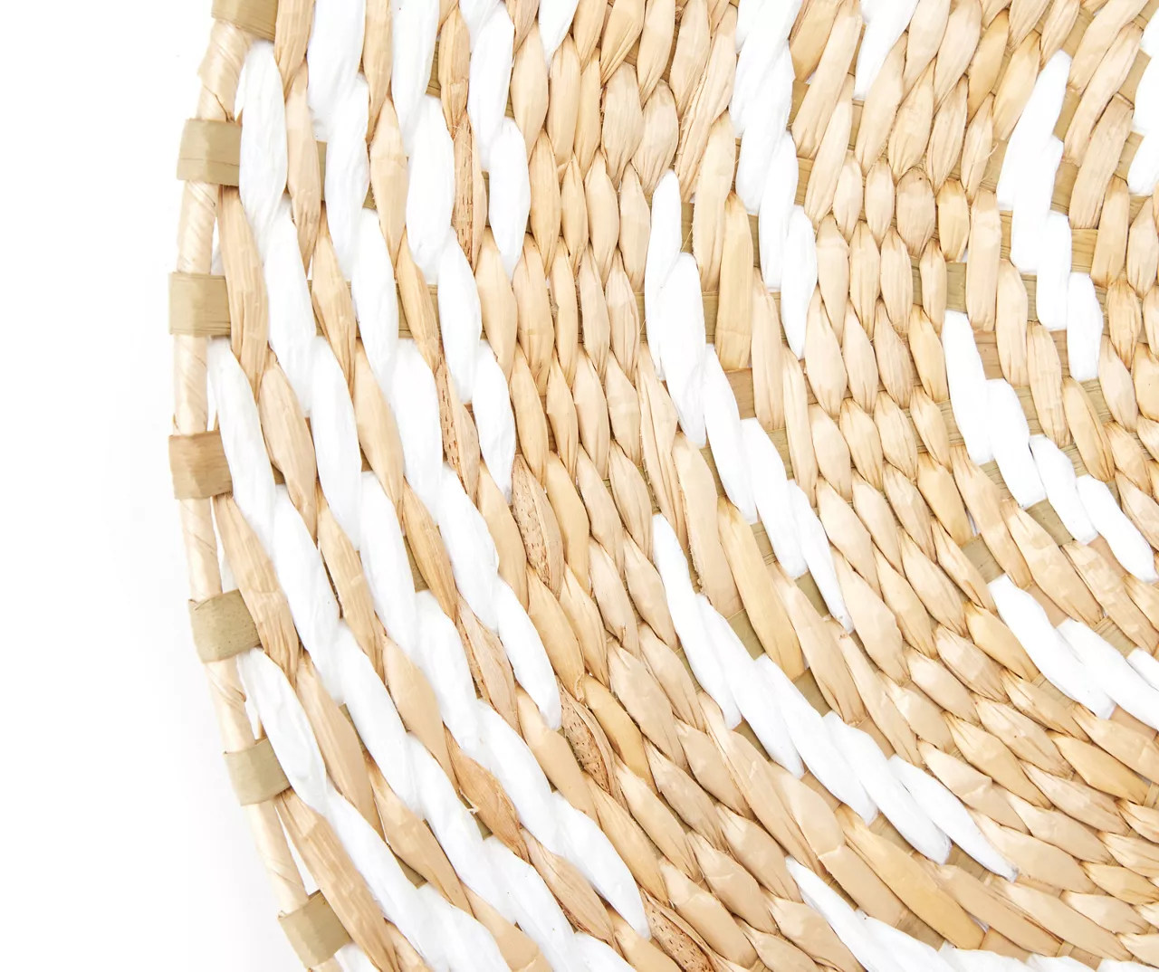 Tan & White Spiral Woven Grass Wall Decor - Image 2