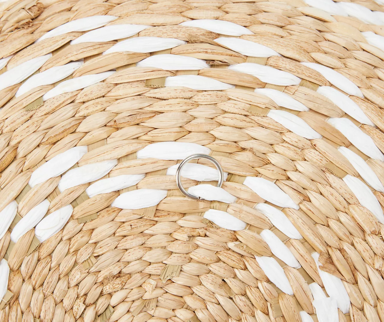 Tan & White Spiral Woven Grass Wall Decor - Image 3