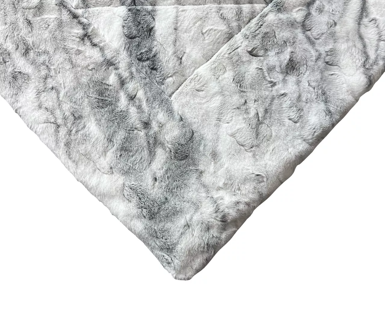 Gray Marble Print Faux Fur King Comforter - Image 5