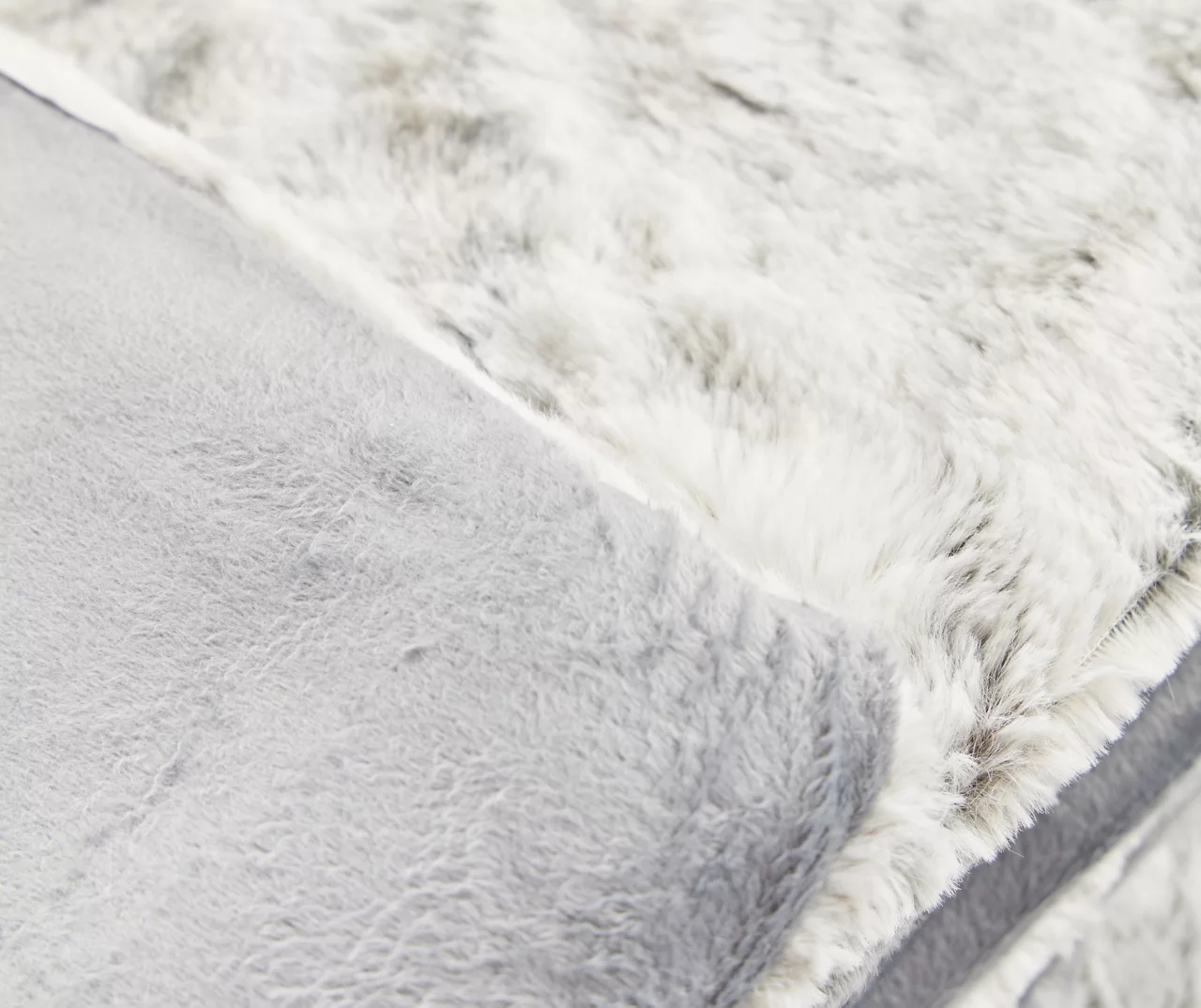 Gray Marble Print Faux Fur King Comforter - Image 4